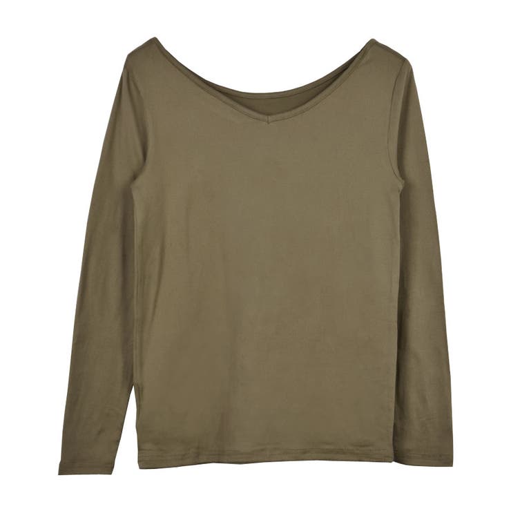 ４．カーキ | あったかインナー 長袖 裏起毛 | terracotta