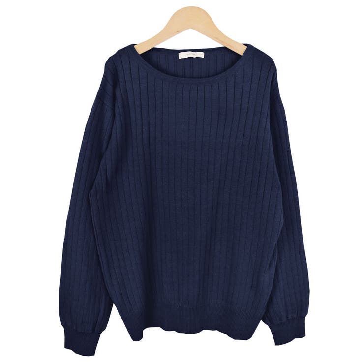 ５．ネイビー | ニット ワイドリブ トップス | terracotta
