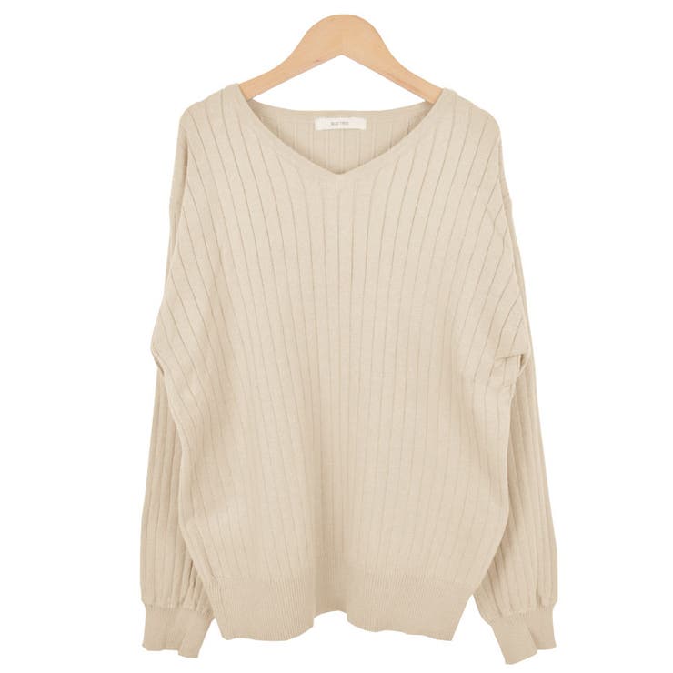 ３．ベージュ | ニット ワイドリブ トップス | terracotta