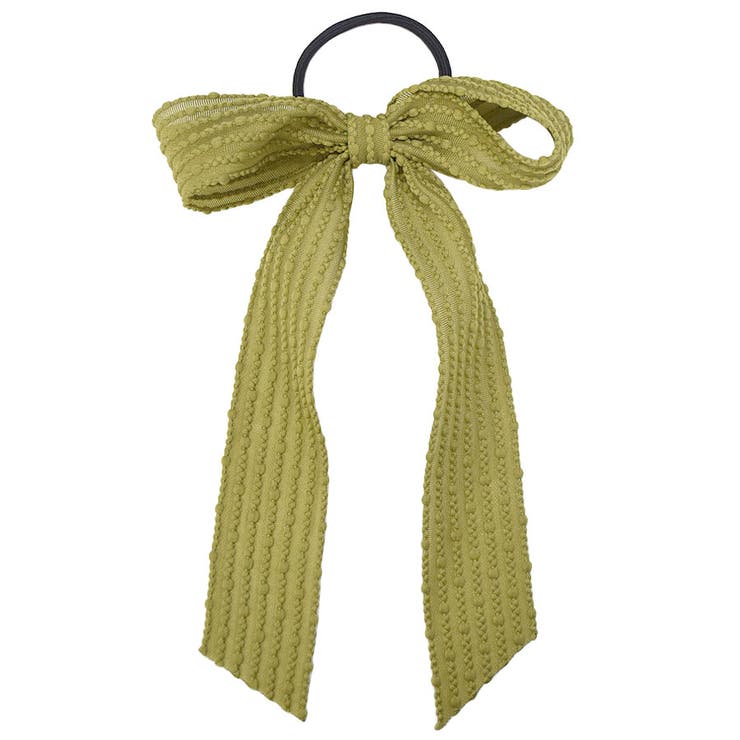 ４．グリーン | BIG リボン ヘアポニー | terracotta