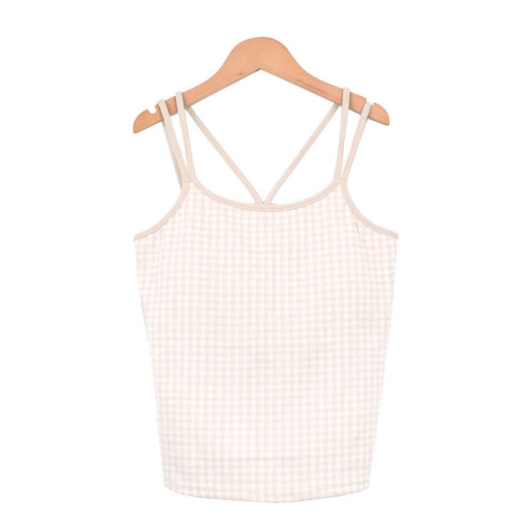 ４．チェック×ベージュ | カップ付き キャミソール インナー | terracotta