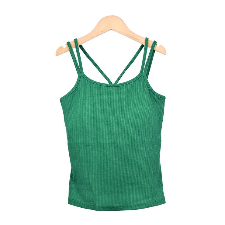 ５．リブ×グリーン | カップ付き キャミソール インナー | terracotta