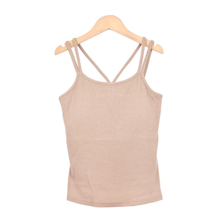 ８．リブ×グレージュ | カップ付き キャミソール インナー | terracotta