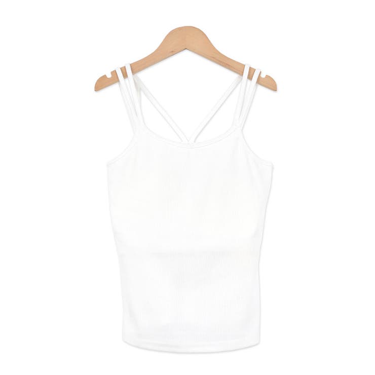 ９．リブ×ホワイト | カップ付き キャミソール インナー | terracotta