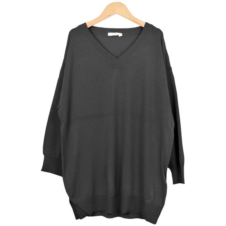 ２．ブラック | ニット Ｖネック 七分袖 | terracotta