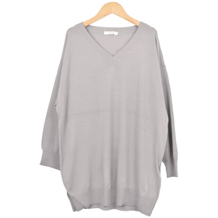 ６．グレー | ニット Ｖネック 七分袖 | terracotta