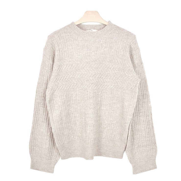 ２．ベージュ | ニット セーター ケーブルニット | terracotta