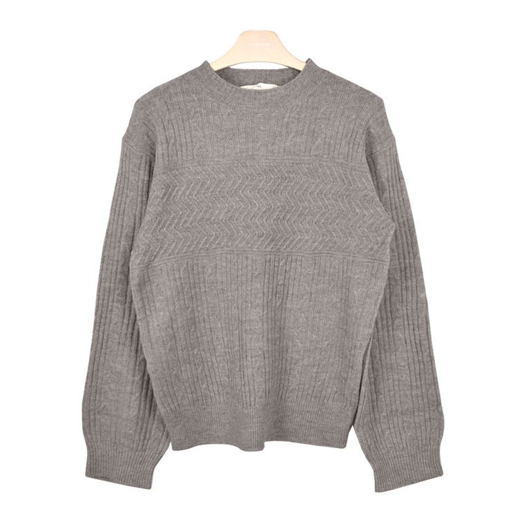 ３．チャコール | ニット セーター ケーブルニット | terracotta