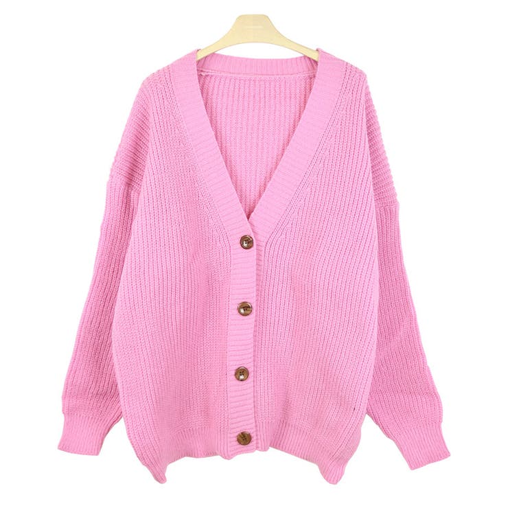 AMBIDEX Store △数字刺繍 Vカーディガン(F ピンク): l'atelier