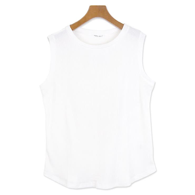 ２．ホワイト | タンクトップ リブ地 ノースリーブ | terracotta