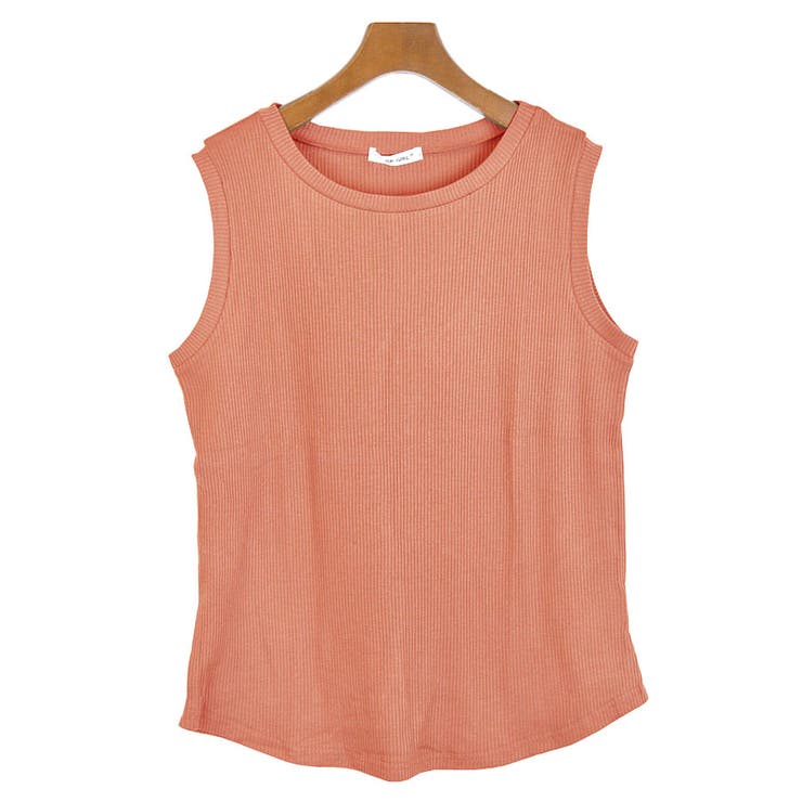 ５．オレンジ | タンクトップ リブ地 ノースリーブ | terracotta