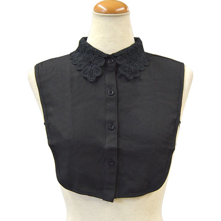 １９．刺しゅう襟ブラック | つけ襟 付け襟 付けえり | terracotta