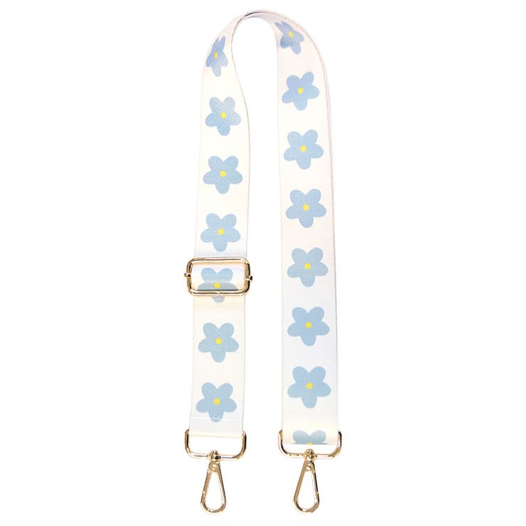 ４．ホワイトフラワー | ショルダーストラップ バッグ用 太め | terracotta