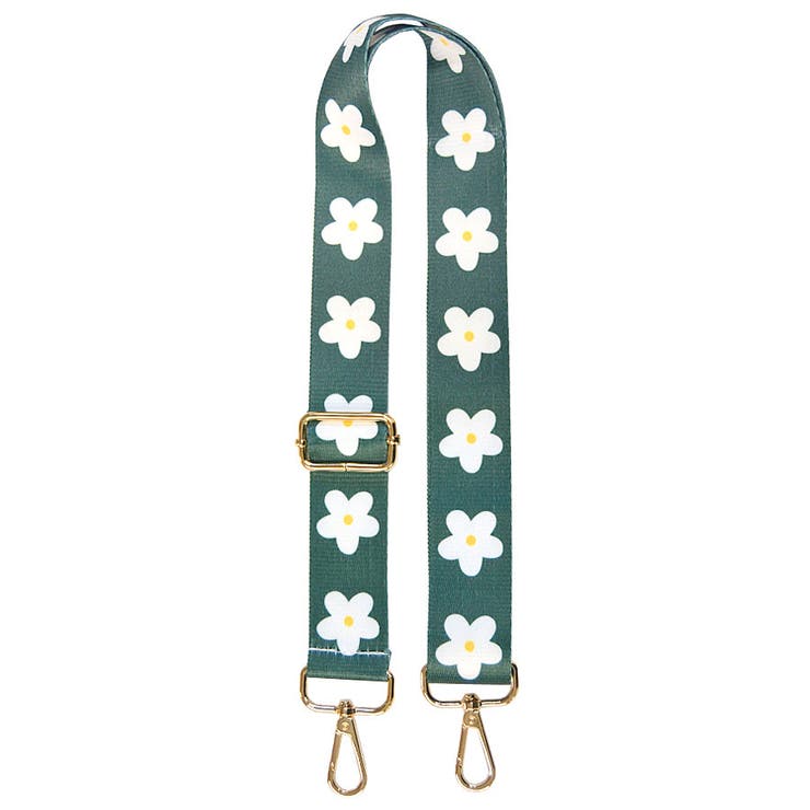 ５．グリーンフラワー | ショルダーストラップ バッグ用 太め | terracotta