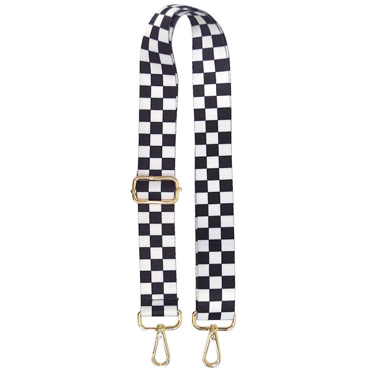 １６．ブロックチェック | ショルダーストラップ バッグ用 太め | terracotta