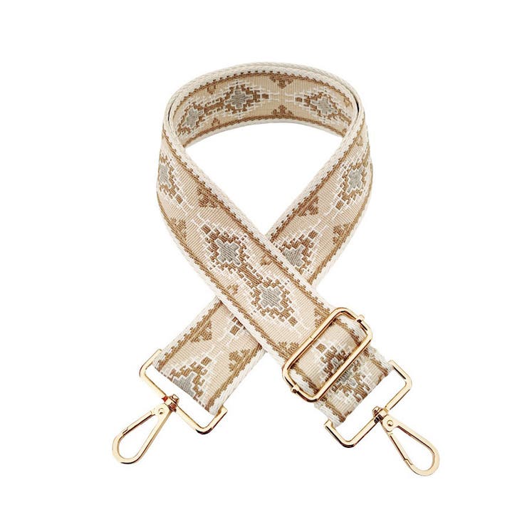 14.ベージュ×茶エスニック | ショルダーストラップ 刺繍 春 | terracotta