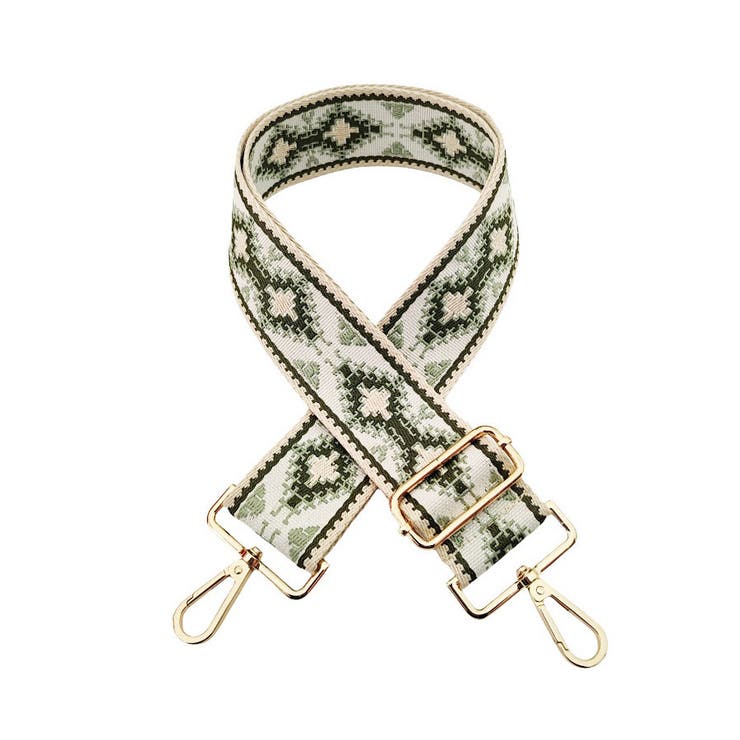 15.ベージュ×暗緑エスニック | ショルダーストラップ 刺繍 春 | terracotta