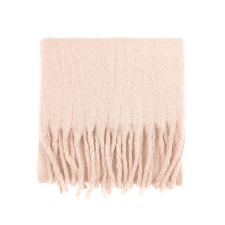 １７．ライトベージュ | マフラー レディース 太フリンジ | terracotta