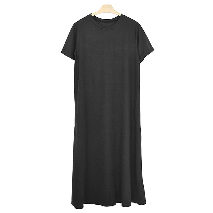 １．ブラック | 夏ワンピース 半袖 マキシ | terracotta