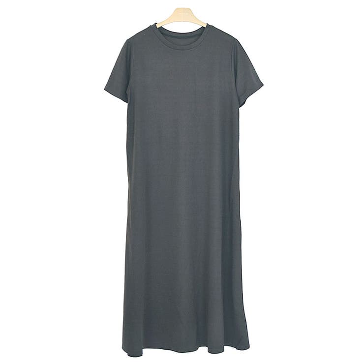 ２．チャコール | 夏ワンピース 半袖 マキシ | terracotta