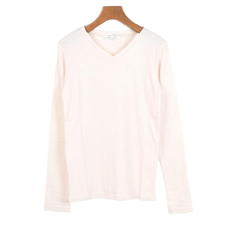 ４．Ｖ首×アイスベージュ | Tシャツ カットソー 長袖 | terracotta