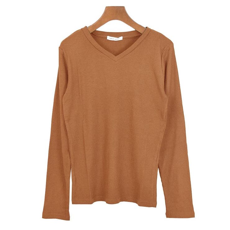 ８．Ｖ首×オレンジブラウン | Tシャツ カットソー 長袖 | terracotta
