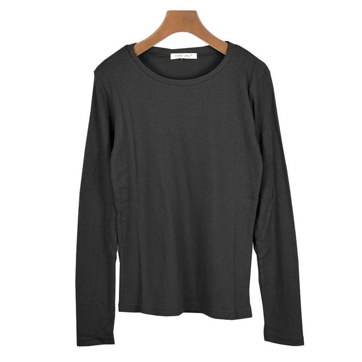 ９．丸首×ブラック | Tシャツ カットソー 長袖 | terracotta