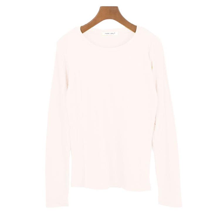 １２．丸首×アイスベージュ | Tシャツ カットソー 長袖 | terracotta