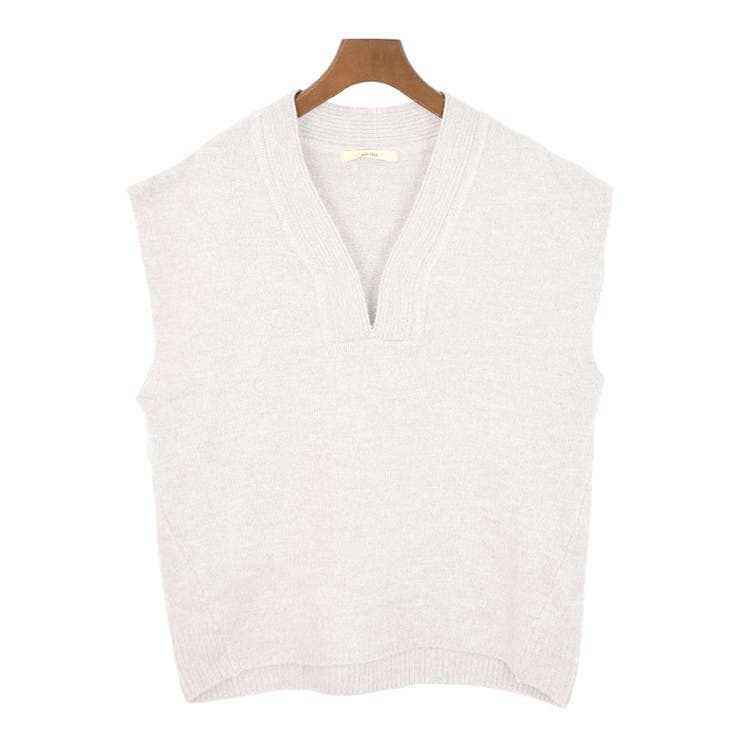 ２．アイボリー | ニットベスト レディース Vネック | terracotta
