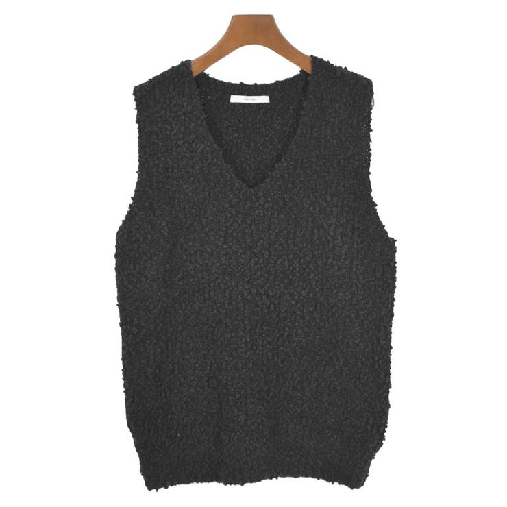 ４．ブラック | ニットベスト レディース Vネック | terracotta