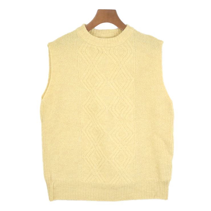 ２．イエロー | ニットベスト レディース 丸首 | terracotta