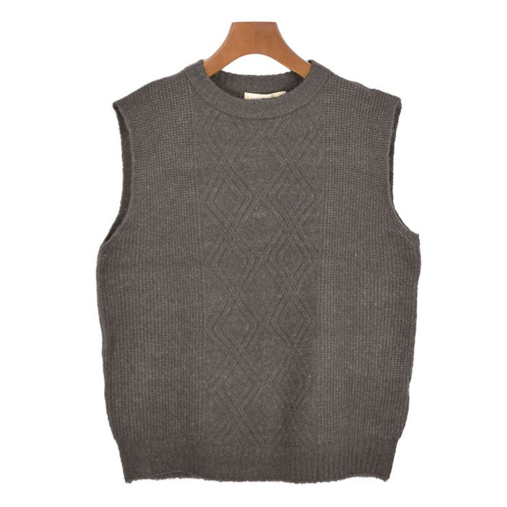 ５．チャコール | ニットベスト レディース 丸首 | terracotta