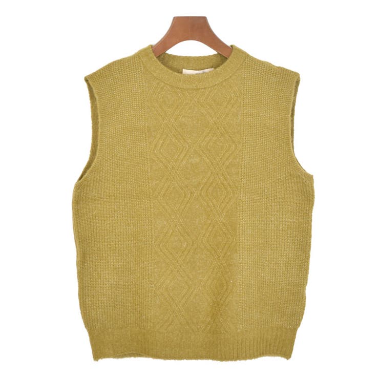 ６．マスタード | ニットベスト レディース 丸首 | terracotta