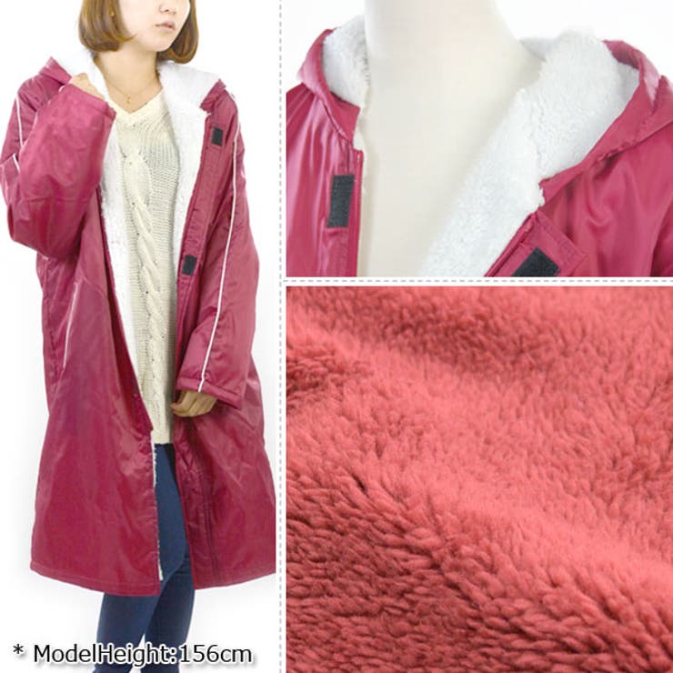 裏ボア裏起毛ロング丈ベンチコート[品番：QN000003239]｜terracotta