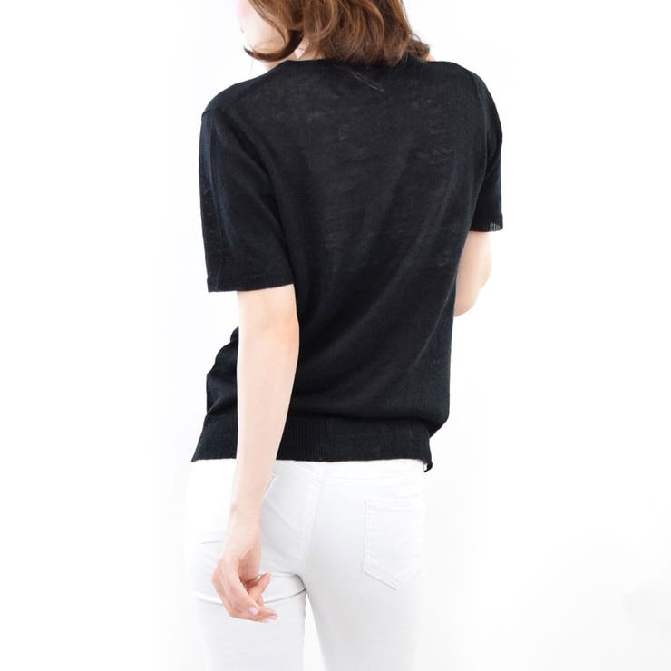 サマーニット 麻100% レディーストップス | terracotta | 詳細画像9 