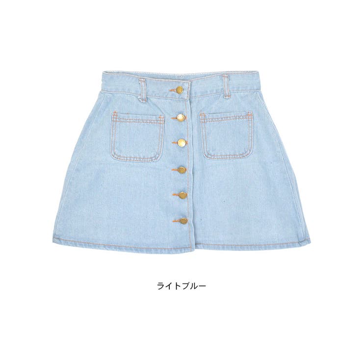 フロントボタン スカート デニムスカート | terracotta | 詳細画像2 