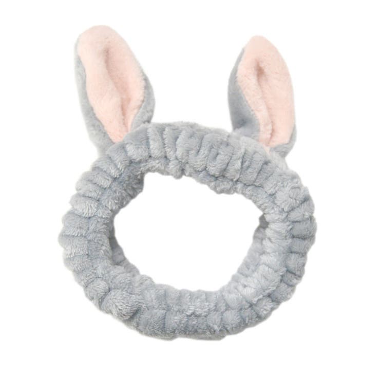９．うさぎグレー | ヘアバンド 動物 洗顔 | terracotta