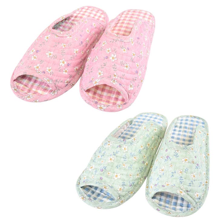 ３．小花柄セット | 洗える スリッパ ルームシューズ | terracotta