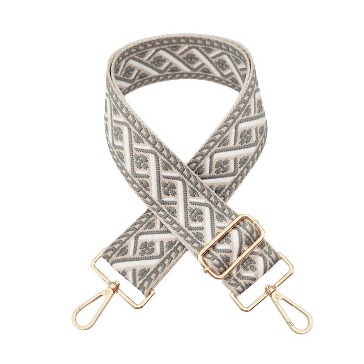 2.ベージュ×灰白ツイスト | ショルダーストラップ 刺繍 春 | terracotta