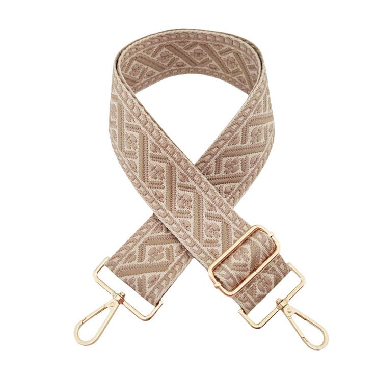 5.ベージュ×薄紫灰ツイスト | ショルダーストラップ 刺繍 春 | terracotta