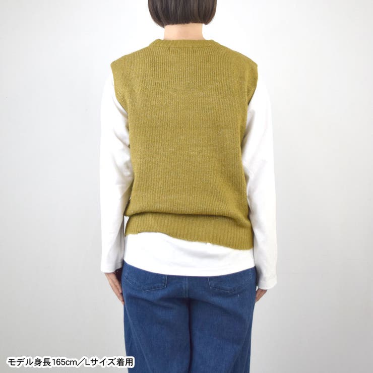 ニットベスト レディース 丸首 | terracotta | 詳細画像11 