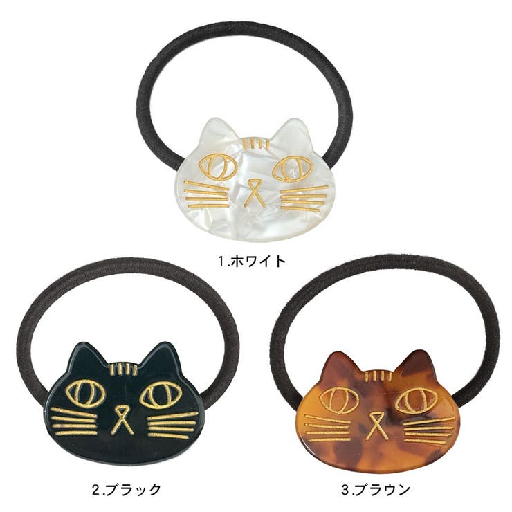 【新品・未使用】　acca アッカ　猫　キャット　ラインストーン　ヘアゴム 新品・未使用】 acca アッカ 猫 キャット ラインストーン