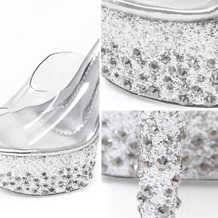 ラメベースソール大小ビジュークリアサンダル ハイヒールサンダル キャバサンダル | Tika | 詳細画像5 