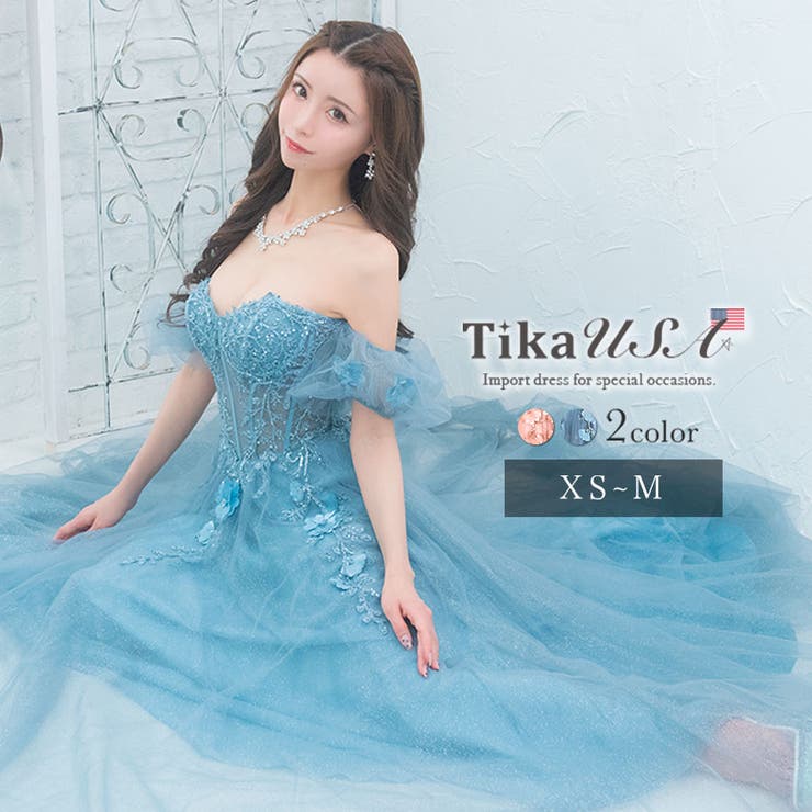 シースルーコルセット風トップス×シフォンスカートロングドレス キャバ