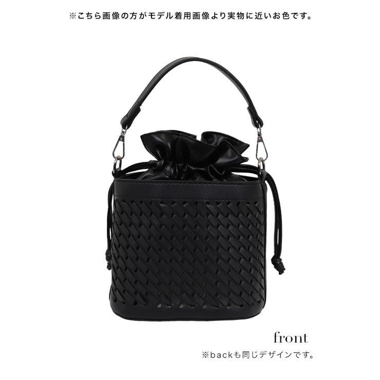 国内最安値！ パンチング×巾着2WAYハンド＆ショルダーミニバッグ ハンドバッグ 財布・ケース・小物入れ