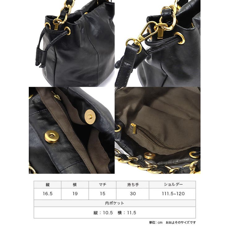 Tika ゴールドチェーンハンドル巾着2wayミニバッグ ハンドバッグ | Tika | 詳細画像6 