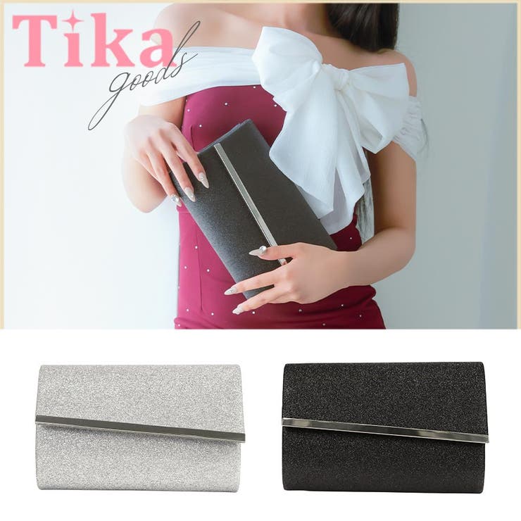 ブラック | Tika クラッチバッグ ショルダーバッグ | Tika