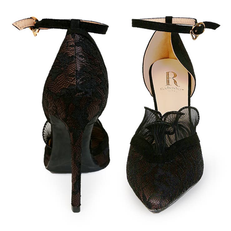 フリルレースサイドカットハイヒールパンプス キャバシューズ  パーティーシューズ[品番：XK000010258]｜Tika（ティカ）のレディースファッション通販｜SHOPLIST（ショップリスト）
