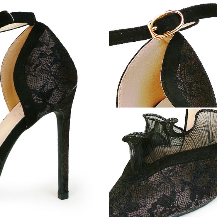フリルレースサイドカットハイヒールパンプス キャバシューズ  パーティーシューズ[品番：XK000010258]｜Tika（ティカ）のレディースファッション通販｜SHOPLIST（ショップリスト）