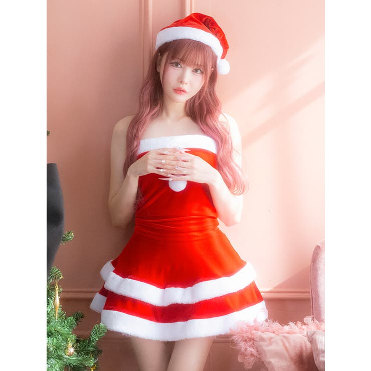 二段フリルメリハリシルエットサンタコスチューム ガーリーサンタ サンタコスプレ | Tika | 詳細画像2 